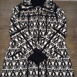 Heather B Jacquard Wool Blend Coat